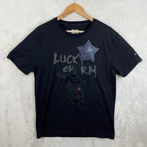 BKYS Lucky Charm Bunny 3D Patch T Shirt Men's Med Embroidered Streetwear Muscle